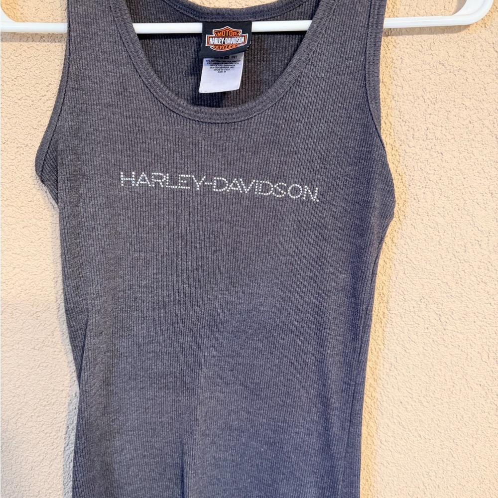 Harley-Davidson Gray Ribbed A-Line Skirt